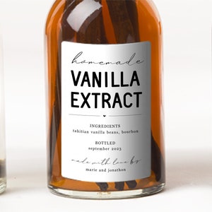 Homemade Vanilla Extract Label Template - Printable Gift Sticker, Personalize Custom Editable PDF Digital File Instant Download DIY