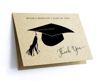 Graduation Thank You Card Template - Printable Women Men Girl Boy High School College Class of 2025 Editable Instant Download Digital File