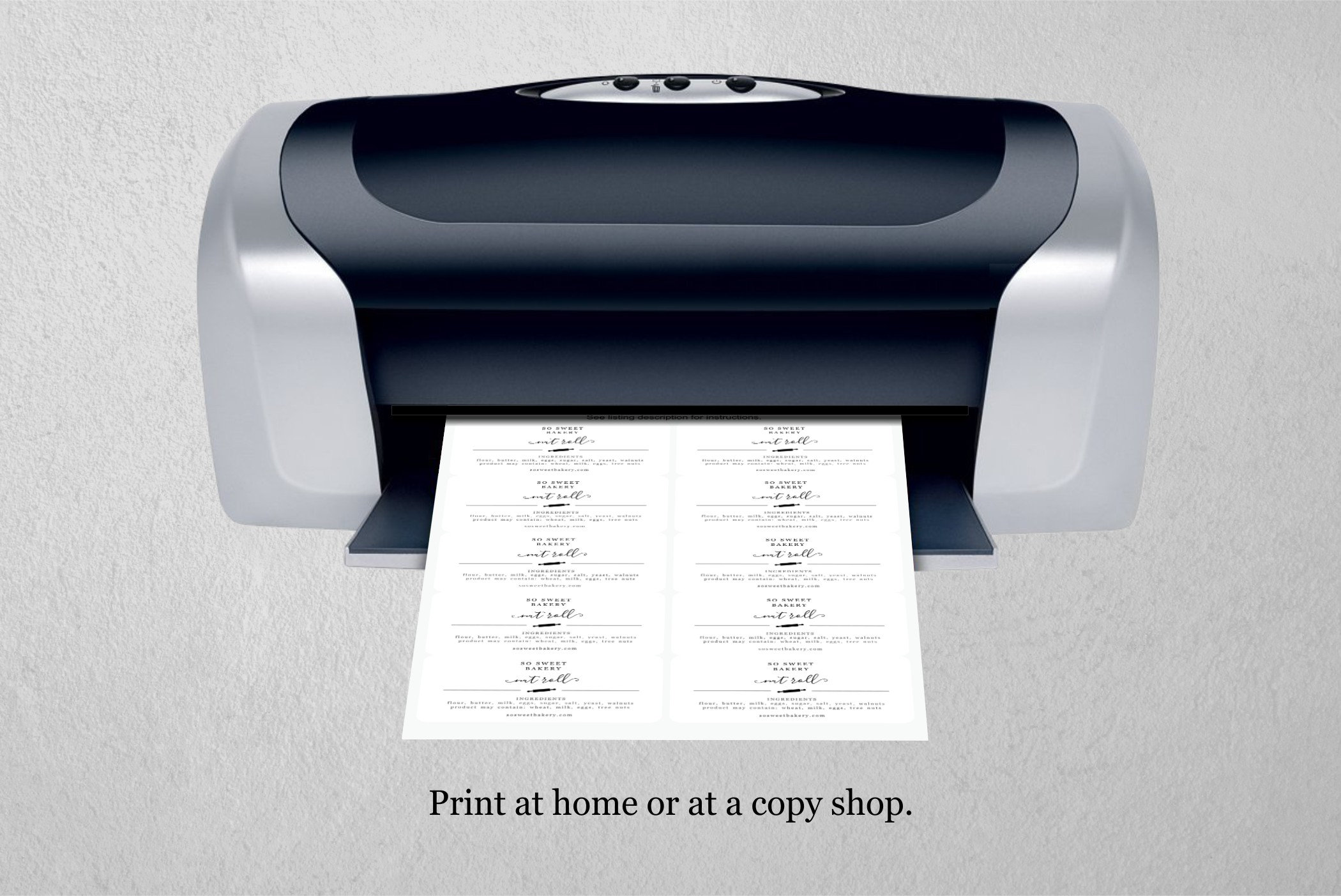 Bakery Label Template - Baked Good Sticker / 4x2 Printable Homemade