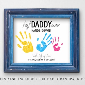 Best Dad Ever Hands Down Vorlage, Daddy, Opa, Hund Dad, druckbare Vatertagsgeschenk, Geburtstag, Last Minute bearbeitbare Download digitale Datei