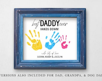 Best Dad Ever Hands Down Template, Daddy, Grandpa, Dog Dad, Printable Fathers Day Gift, Birthday, Last Minute Editable Download Digital File