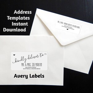 Printable Address Template for Envelope Labels Avery 2 X 4 &amp; 1 X 2-5/8 ...