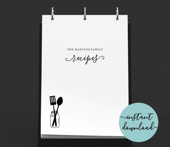 Recipe Book Cover Template from i.etsystatic.com