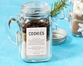 Homemade Cookie Mix Labels - Set of 15 Personalized Gift Stickers - Water & Oil Resistant