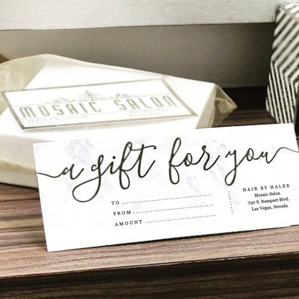 Printable Gift Certificate Template, Gift Card Maker, Simple Rustic Kraft Paper, Editable diy pdf Instant Download, Business Envelope #10, 9