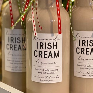 Homemade Irish Cream Liqueur Label Template - Printable Gift Bottle Sticker, Personalize Custom Editable Digital File Instant Download DIY