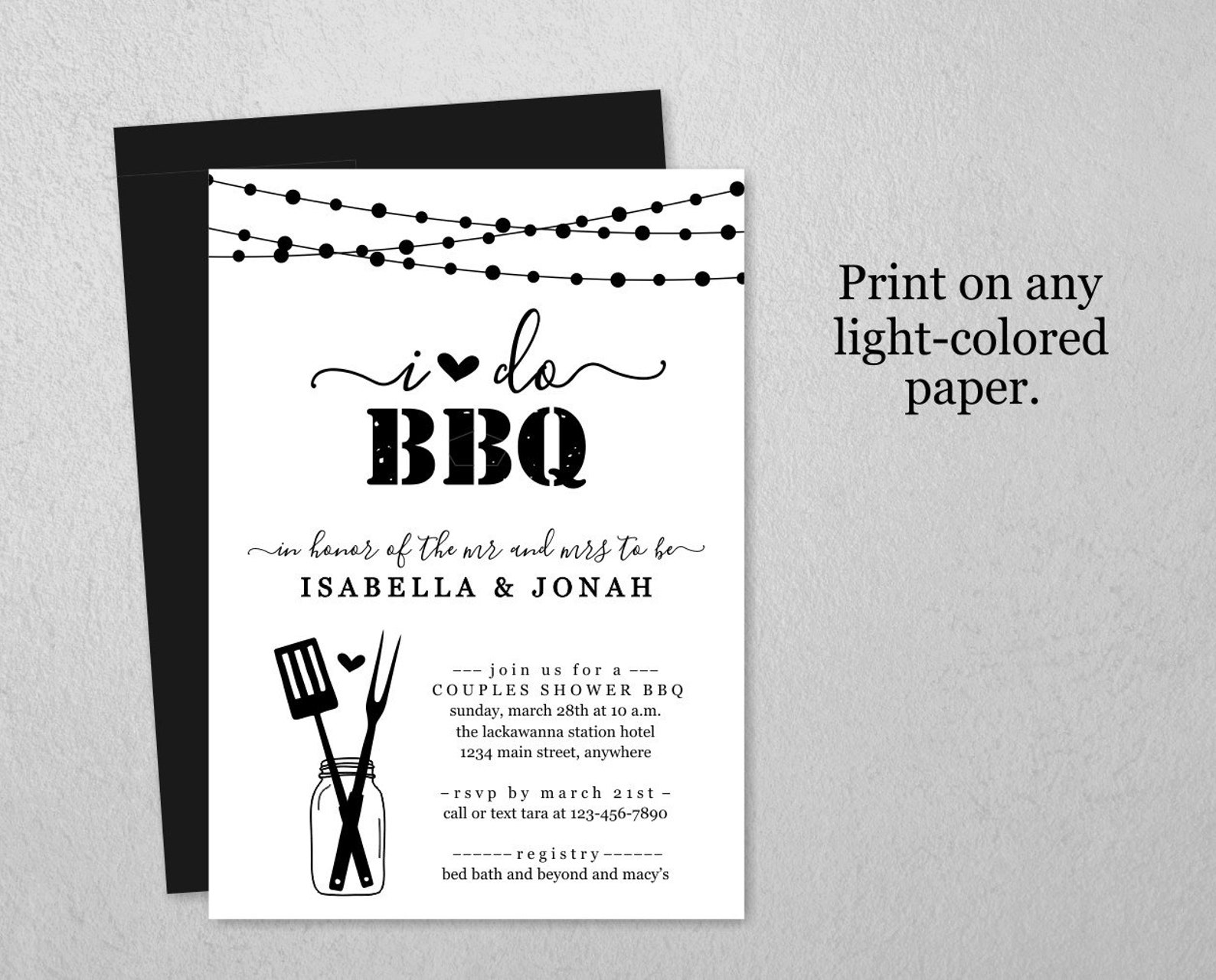 I Do BBQ Invitation Template Couple Wedding / Bridal Shower - Etsy