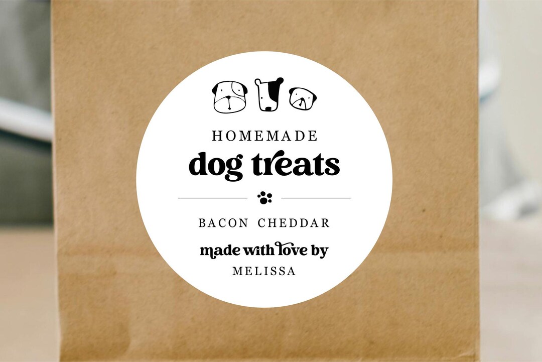 Dog Treat Label Template - Printable Homemade Dog Treat Gift or Favor 2 ...