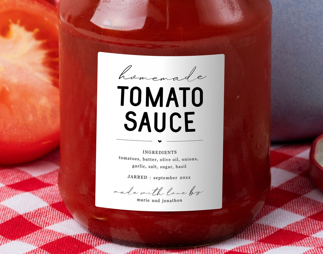 Homemade Tomato Sauce Label Template Printable Tomato Sauce Etsy