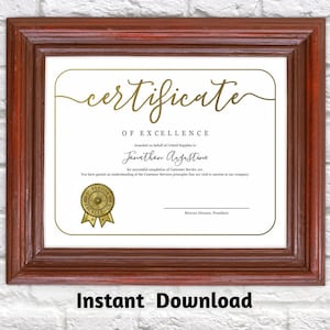 EDITABLE award certificate participation award sports certificate achievement award certificate template custom diploma printable templett