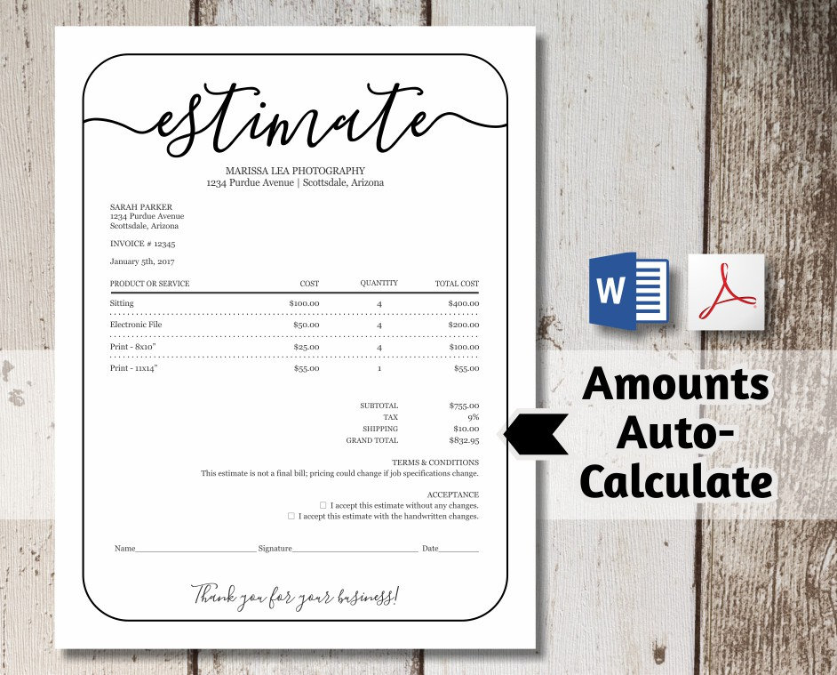 Word Estimate Template from i.etsystatic.com