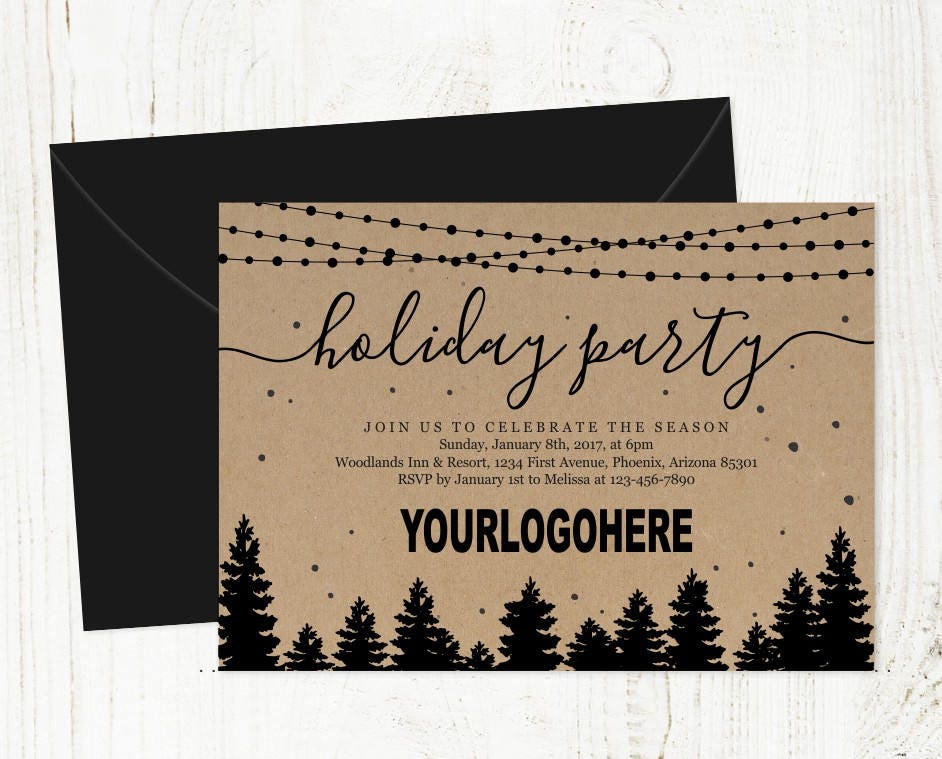 add business logo corporate holiday party invitation printable company christmas party invitation template