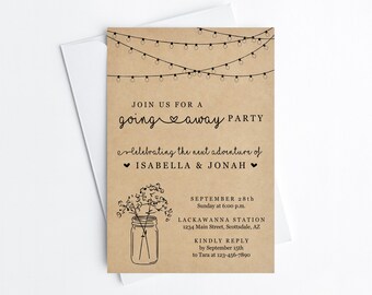 Going Away Party Invitation Printable Template - Moving Away Farewell Bon Voyage Goodbye Invite Evite Editable Instant Download Digital File