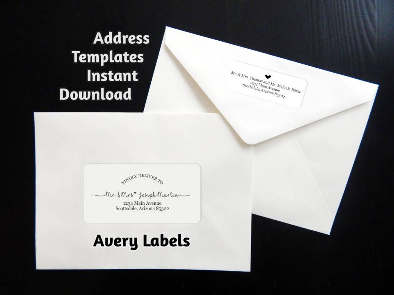 Printable Address Template for Envelope Labels Avery 2 X Etsy
