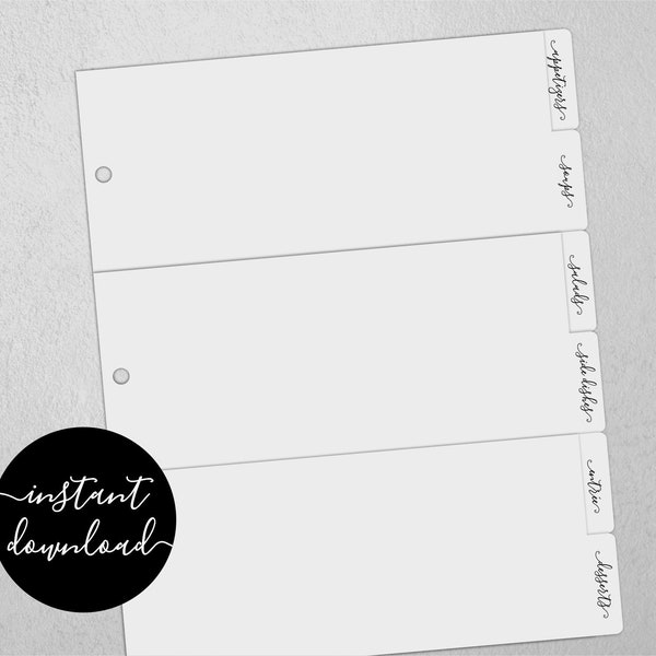 Half Size Binder Divider - Etsy