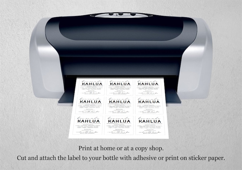 Free Kahlua Labels Printable Homemade Kahlua Label Template - Printable Gift Sticker, Personalize ...