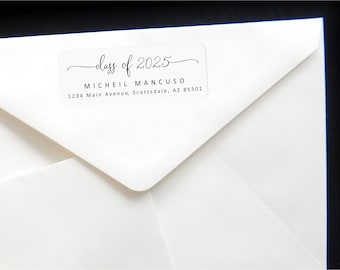 Graduation Return Address Label Template, Printable Class of 2025 Graduate Envelope, Avery 1 x 2 5/8 Instant Download Digital File Editable