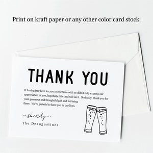 Funny Thank You Card Template, Printable Editable Personalized Free ...