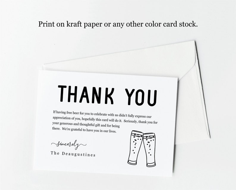 Funny Thank You Card Template Printable Editable Personalized Etsy
