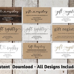 Printable Wedding Registry Card Template Printable Rustic / Hearts / Boho Arrow on Kraft Paper Editable DIY PDF Instant Download image 1