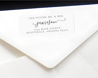 Future Mr & Mrs Return Address Label Template, Printable Wedding Envelope Label, Avery 1 x 2 5/8 Instant Download Digital File Editable PDF