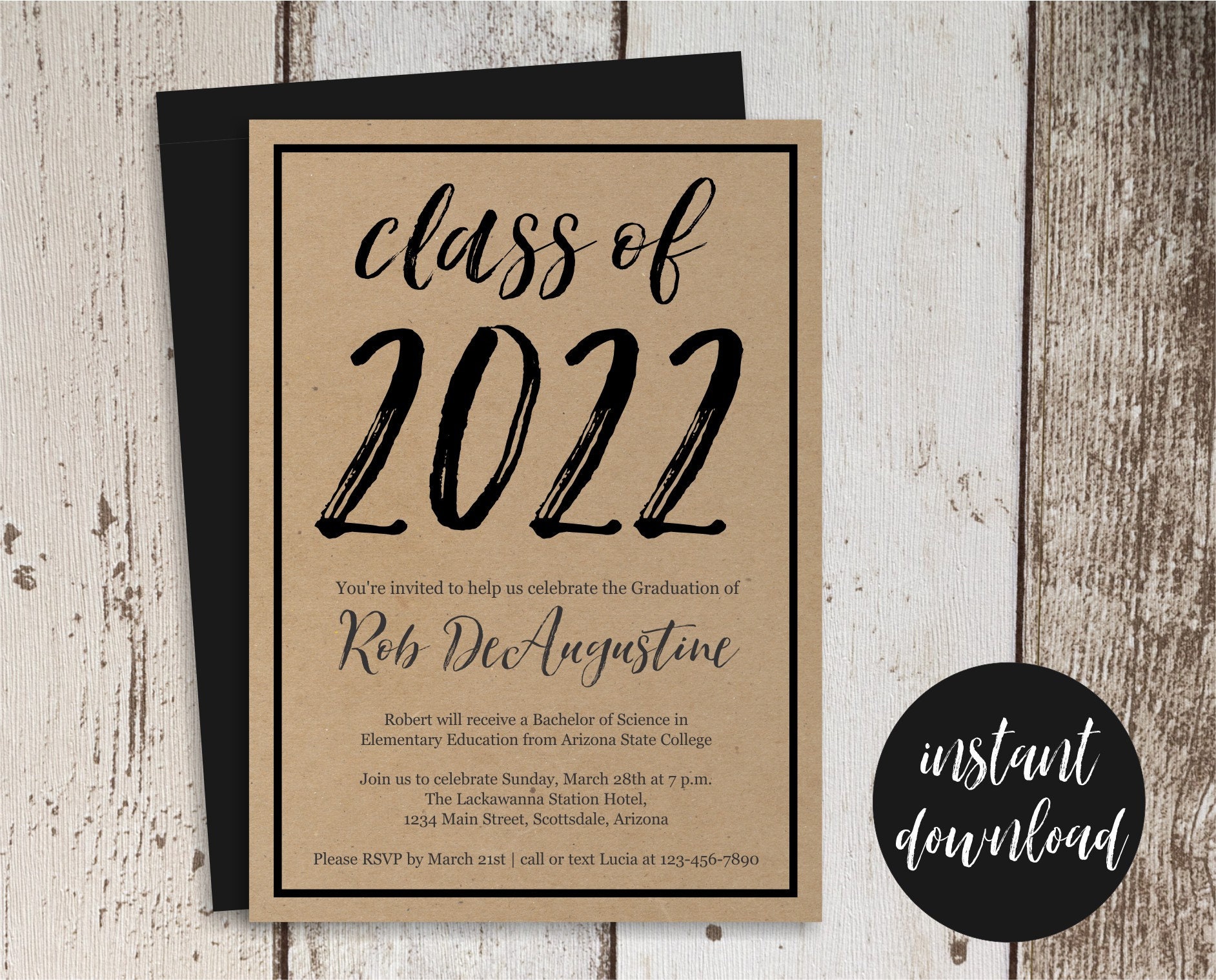 Invitations Paper Graduation Invitation Evite 2022 Boy Announcement by