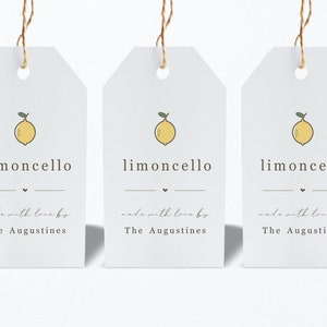 Printable Limoncello Bottle Tag Template, Custom Limoncello Gift ...