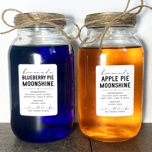 Homemade Apple Pie Moonshine Label Template - Printable Jar Gift Sticker, Personalize Custom Editable Digital File Instant Download DIY PDF