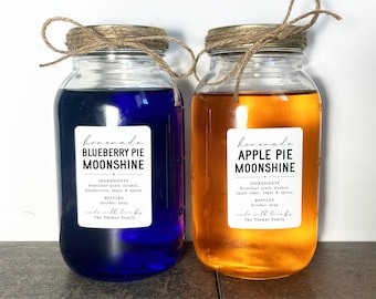 Homemade Apple Pie Moonshine Label Template - Printable Jar Gift Sticker, Personalize Custom Editable Digital File Instant Download DIY PDF