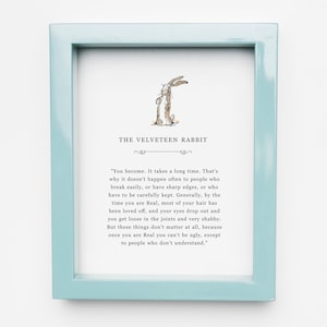 Velveteen Rabbit Quote Print, Wall Art Print, Printable Nursery Decor, Baby Shower Gift, Vintage Illustration, Instant Download Digital File