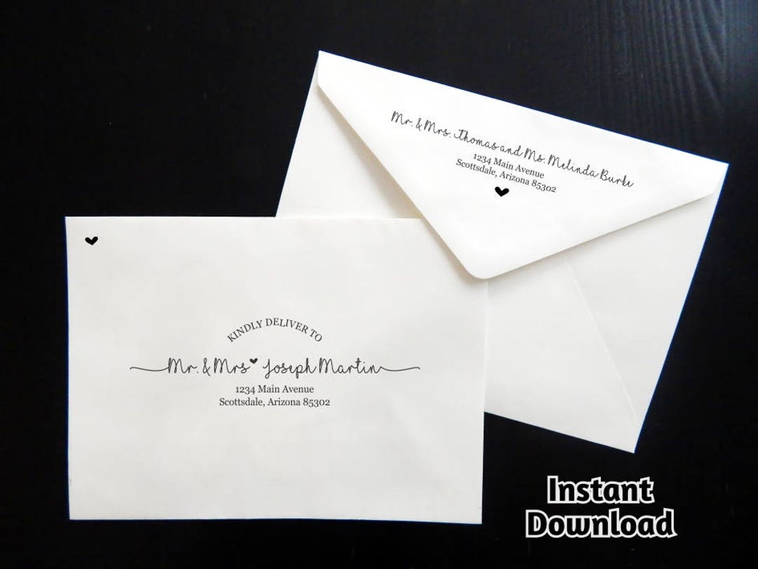 Wedding Envelope Template - Printable Envelope Address Template, Rustic ...