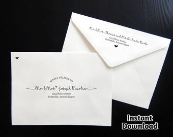 Wedding Envelope Template - Printable Envelope Address Template, Rustic Handwriting Instant Download Digital File Editable PDF A7, Christmas