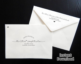 Wedding Envelope Template - Printable Envelope Address Template, Rustic Handwriting Instant Download Digital File Editable PDF A7, Christmas