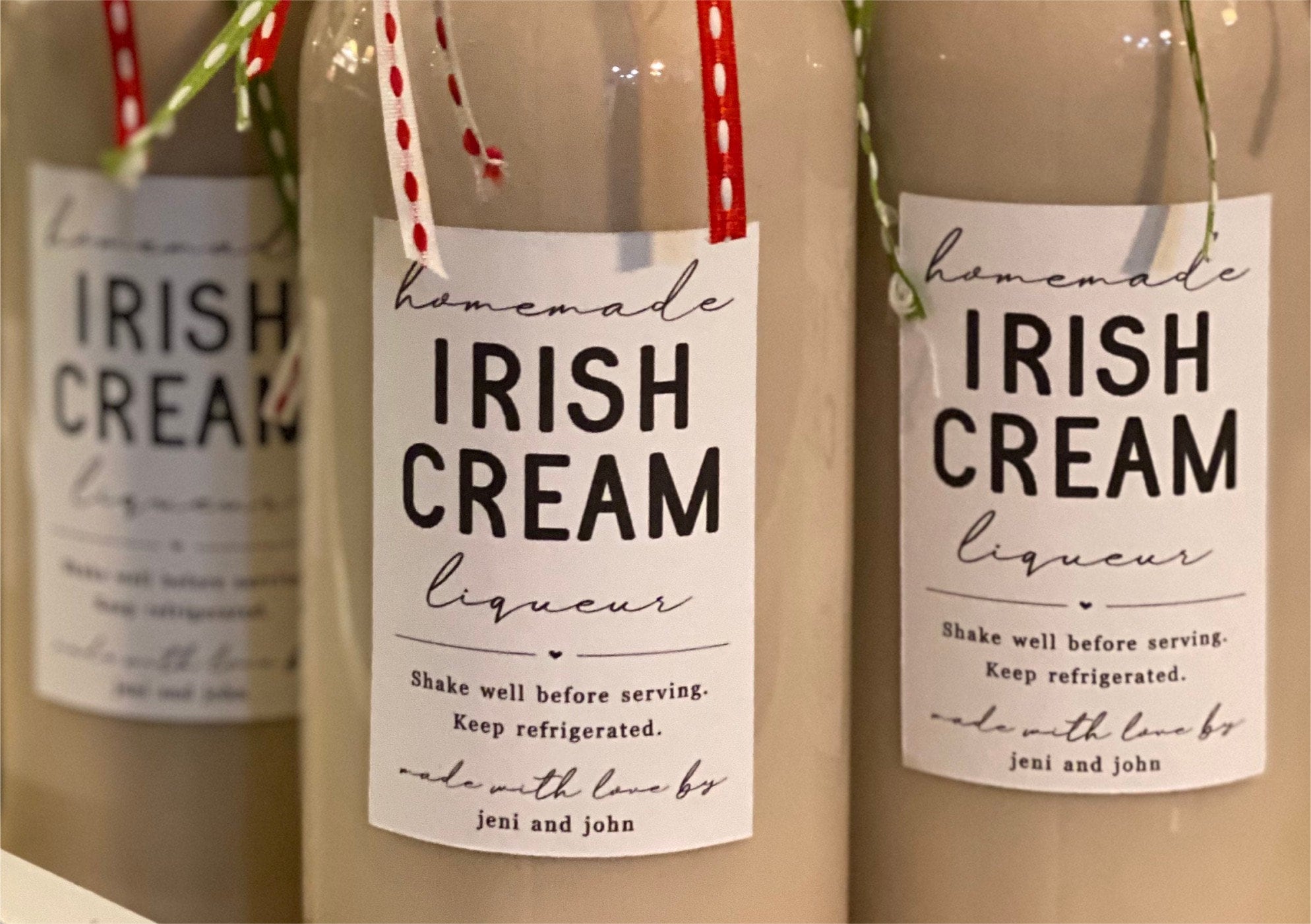 Homemade Irish Cream Liqueur Label Template - Printable Gift Bottle ...