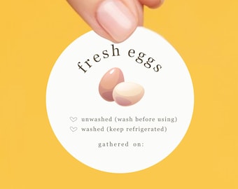 Egg Carton Label - Washed / Unwashed & Refrigerate Info, Printable 2" Round Sticker for Farm or Coop, Instant Download - just print and cut!