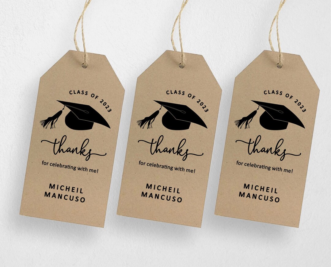 Printable Graduation Favor Tag Template Custom Personalized - Etsy