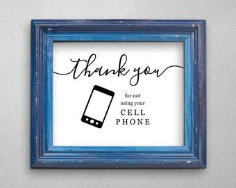 No Cell Phone Sign - Printable No Cellphone Use Sign - Mobile Phone - Business, Wedding, Home - DIY Instant Download Digital File PDF 8x10