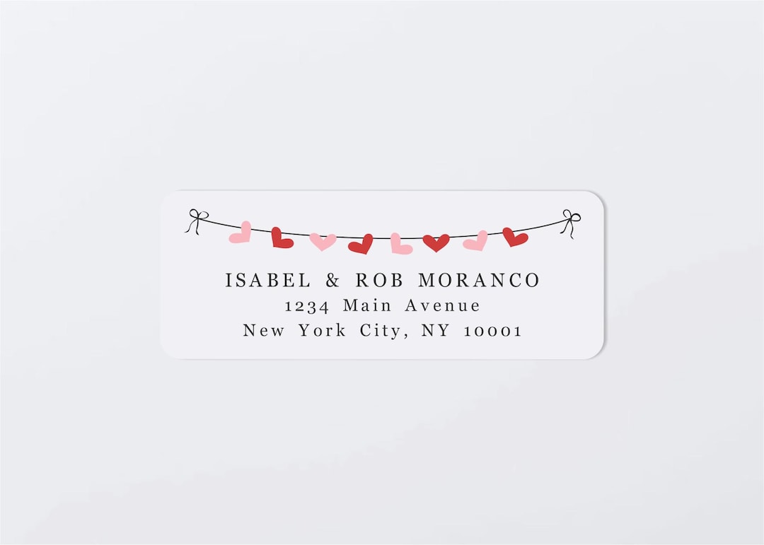 Valentine Address Label Template - Printable Envelope Return Address ...