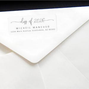 Graduation Return Address Label Template, Printable Class of 2026 Graduate Envelope, Avery 1 x 2 5/8 Instant Download Digital File Editable