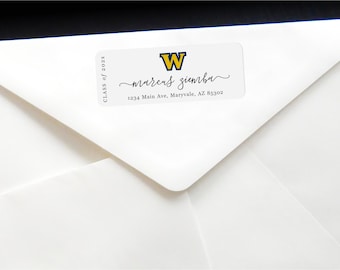 Graduation Address Label Template, Printable Class of 2026 High School College Logo 1 x 2 5/8", Avery OnlineLabels, Download Digital File