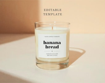 Candle Label Template, Edit in Canva, Boutique Design, Printable 3 x 2.5" Sticker Size, Instant Download