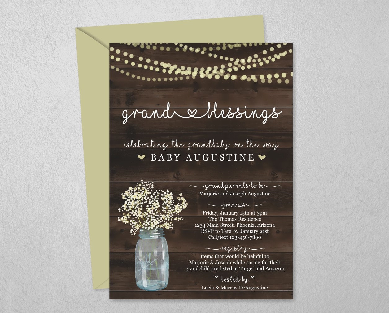 grandma baby shower invitations