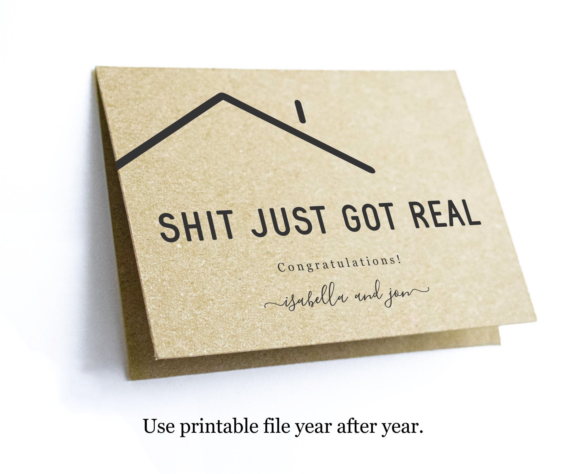 Shit Just Got Real Funny New Home Congratulations Card - Etsy Sweden