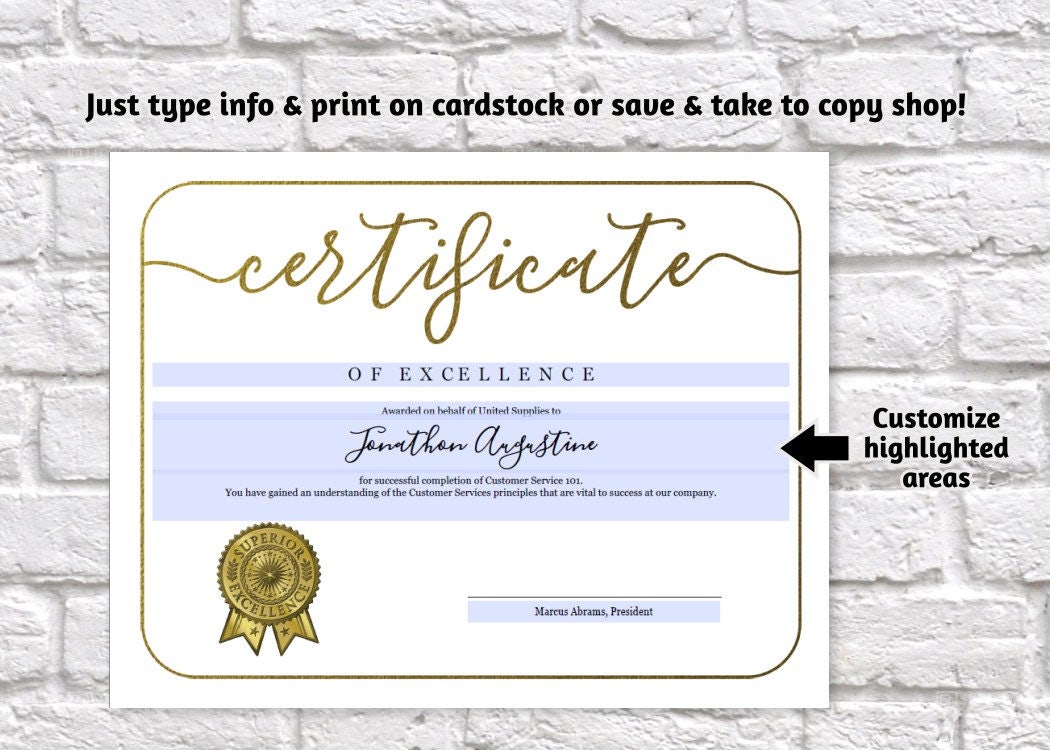 Certificate Template, Printable Award Certificate, Simple ... Certificate Template, Printable Award Certificate, Simple ...