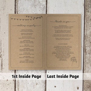Printable Wedding Ceremony Book Template - Unlimited Pages Multi-page Folded Program Booklet ...