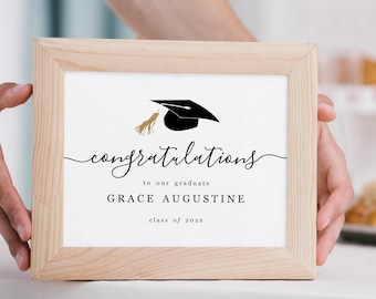Graduation Table Sign Printable Template - 2025 Graduation Party Decorations, 8x10 Tabletop Centerpiece, Instant Download Digital File