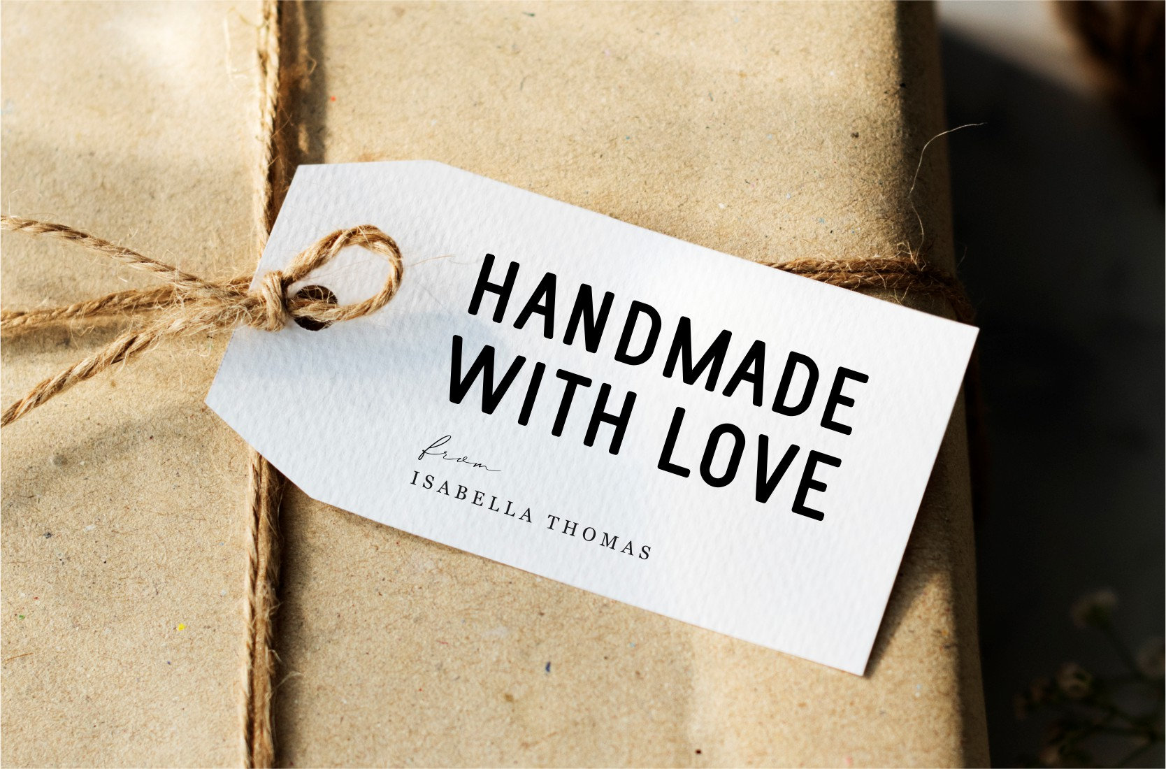 Printable Handmade With Love Gift Tag Template, Personalized Hand