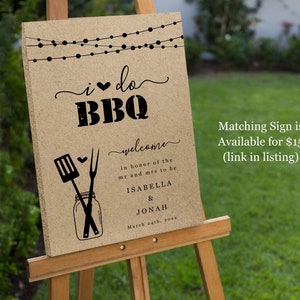 I Do BBQ Invitation Template Couple Wedding / Bridal Shower, Engagement Party, Rehearsal Dinner Printable Rustic Mason Jar Download File image 6