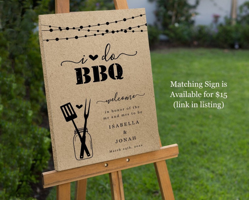 I Do BBQ Invitation Template Couple Wedding / Bridal Shower, Engagement Party, Rehearsal Dinner Printable Rustic Mason Jar Download File image 6