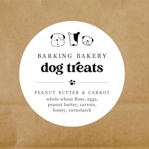 Modèle d'étiquette de friandise pour chien - Imprimable maison chien boulangerie entreprise 2" & 3" autocollant rond ou étiquette, fichier numérique modifiable en téléchargement immédiat